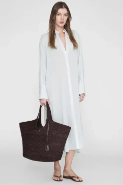 Lili Tote Raphia Dark Brown