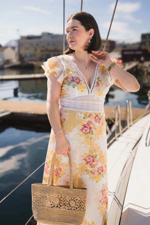 Linen V-Neck Dress Amore