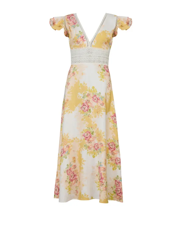 Linen V-Neck Dress Amore