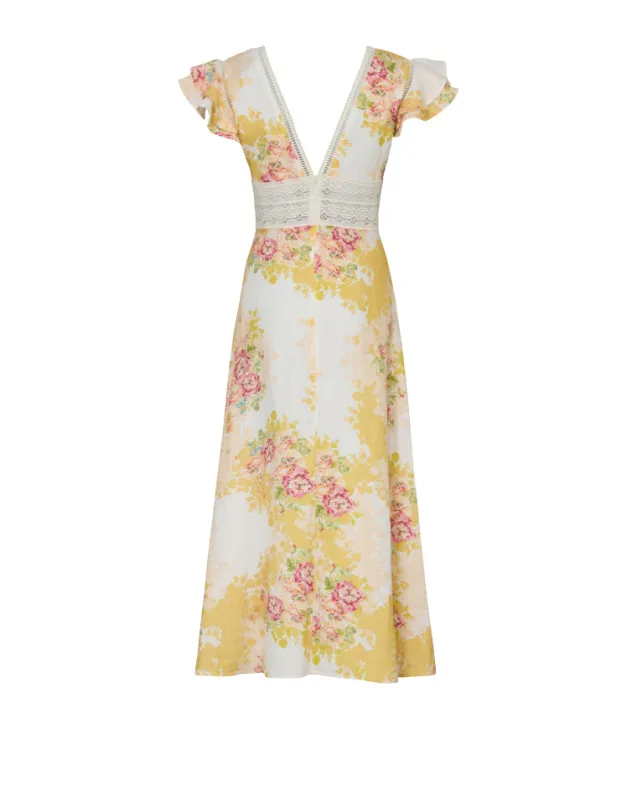 Linen V-Neck Dress Amore