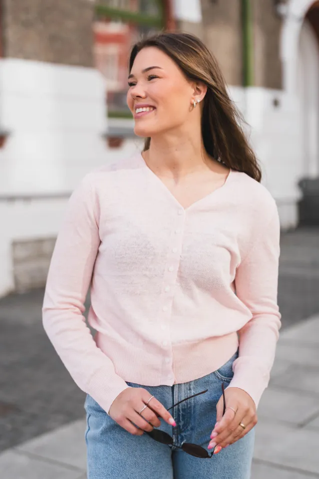Linnea LS Knit Linen Cardigan Ballerina