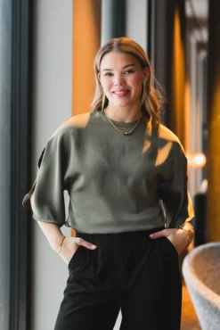 Liora Heavy Sateen Blouse Cold Army