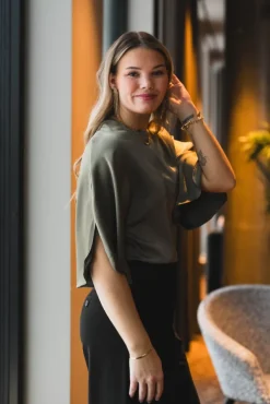 Liora Heavy Sateen Blouse Cold Army