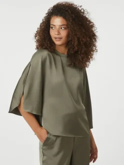Liora Heavy Sateen Blouse Cold Army