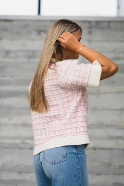 Livia SS Knit Cardigan Birch Rose Violet/Ballerina