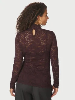 Liza Laceflower Blouse Burgundy