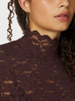 Liza Laceflower Blouse Burgundy