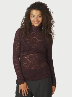 Liza Laceflower Blouse Burgundy