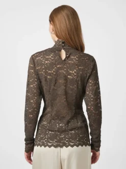 Liza Laceflower Blouse Chocolate Brown