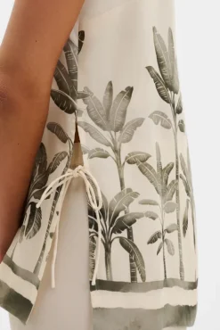 Lizly Beaded Strappy Top Palm