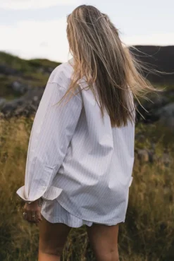 Loose Stripe Shirt Ecru Stripe