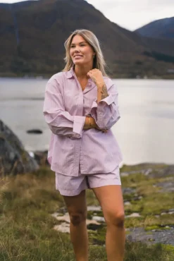 Loose Stripe Shirt Pink Mix