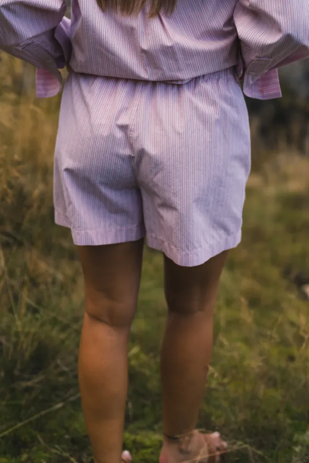 Loose Stripe Shorts Pink Mix