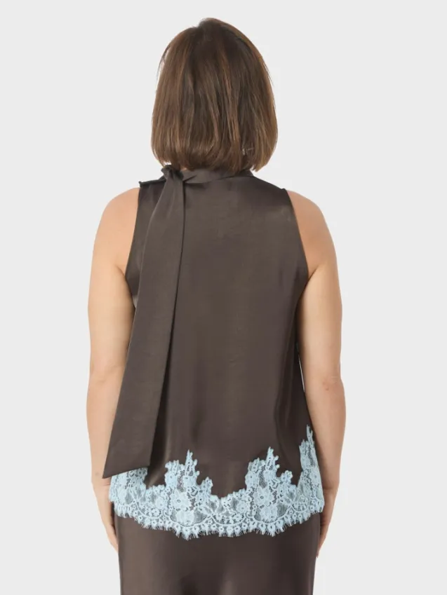 Lorenz Lace Top Dark Brown
