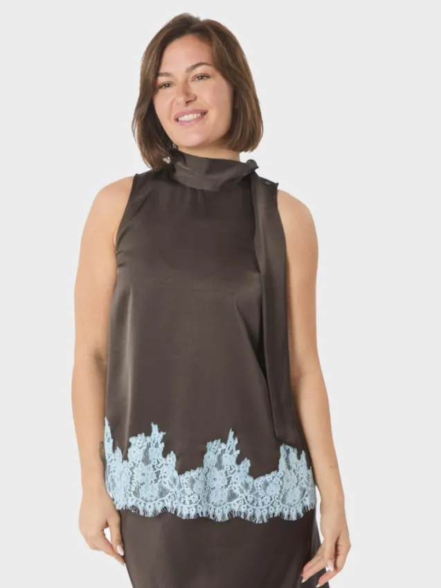 Lorenz Lace Top Dark Brown