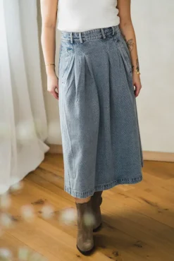 Lova Anya Pleat Skirt Denim Blue