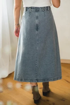 Lova Anya Pleat Skirt Denim Blue