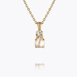Love Pearl Necklace / Pearl + Crystal