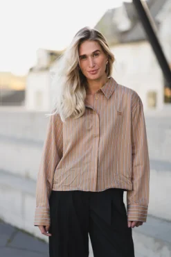 Lume Shirt Cognac Stripe