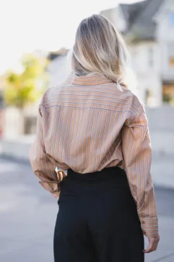 Lume Shirt Cognac Stripe