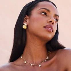 Lumina Necklace Gold Pearl/Crystal