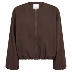 Luna Balloon Zip Jacket Dark Brown