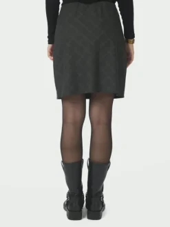Lunna Check Short Skirt Antracit