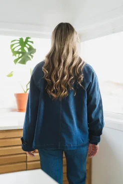 Mable Minona Short Coat Dark Blue Denim