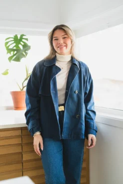 Mable Minona Short Coat Dark Blue Denim