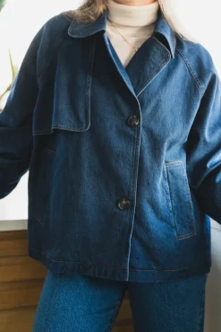 Mable Minona Short Coat Dark Blue Denim