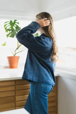 Mable Minona Short Coat Dark Blue Denim