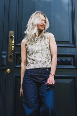 Magnolia SL Top EMB Silver/T Coco
