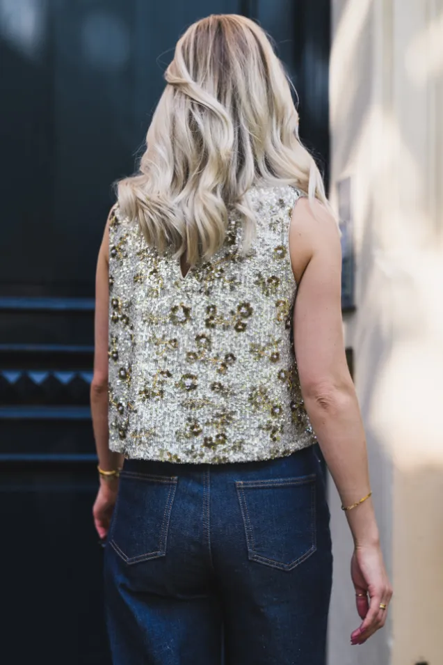 Magnolia SL Top EMB Silver/T Coco