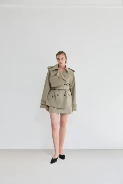 Majorstuen Trench Short Khaki