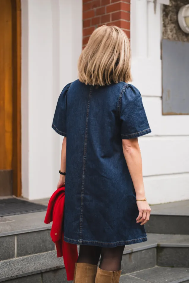 Manna Alena 2/4 Dress Mid Blue Wash