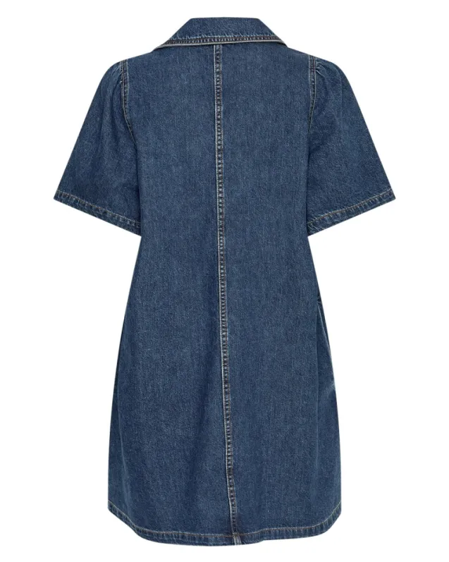 Manna Alena 2/4 Dress Mid Blue Wash