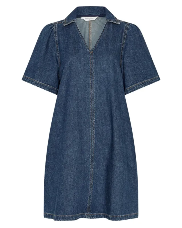 Manna Alena 2/4 Dress Mid Blue Wash