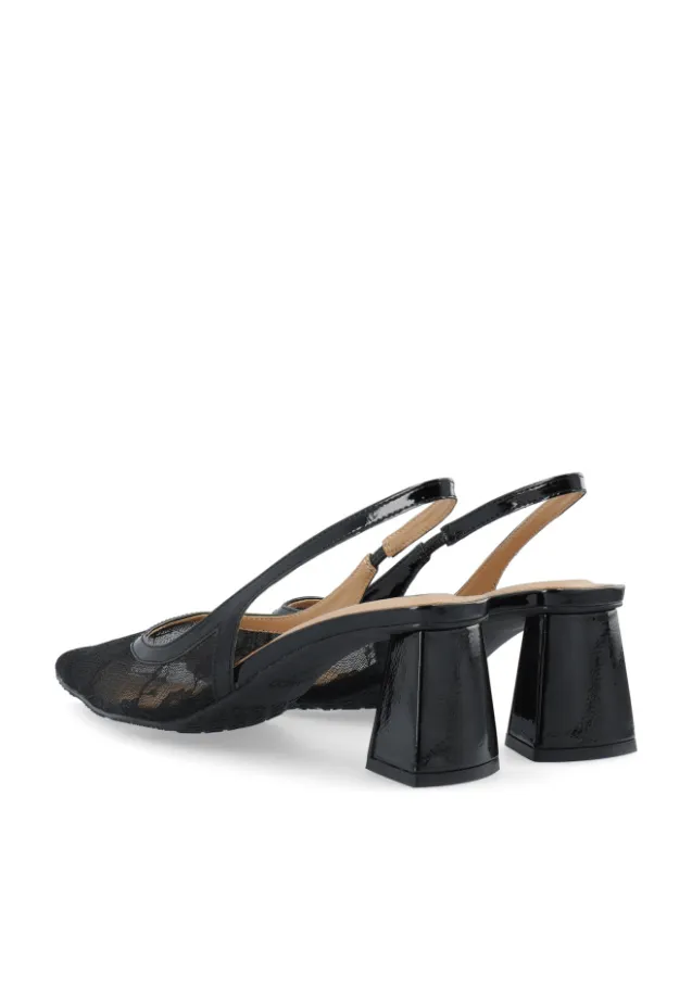 Maralyn Slingback Mesh Black Lace