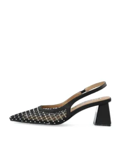 Maralyn Slingback Rhinestone Mesh Black