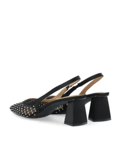 Maralyn Slingback Rhinestone Mesh Black