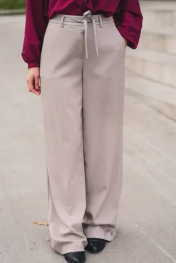 Marceli HW Pants Long Warm Light Grey Melange