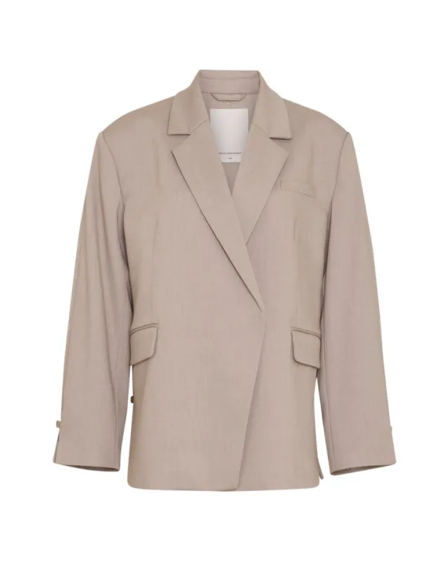 Marceli Oversized Blazer Warm Light Grey Melange