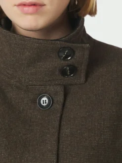 Marcel Mini Check Coat Brown