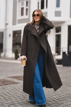 Marcel Mini Check Coat Brown