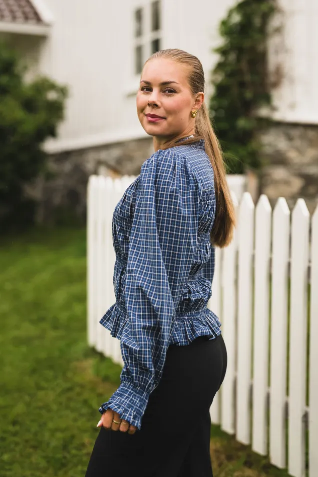 Marcia Check Blouse Blue
