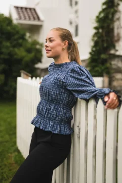 Marcia Check Blouse Blue