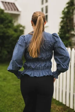 Marcia Check Blouse Blue