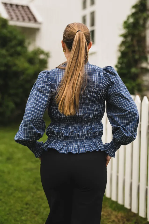 Marcia Check Blouse Blue