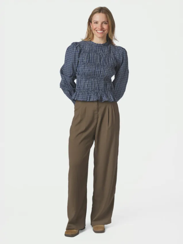 Marcia Check Blouse Blue