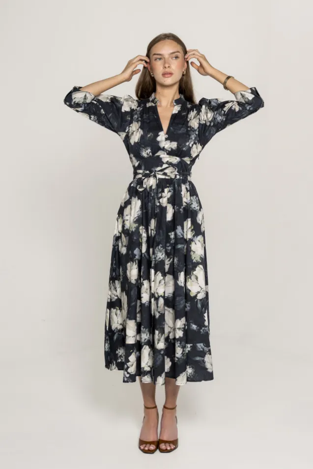 Maria Dress Blue Garden